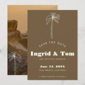 Brown Minimalistisch Tropics Save The Date (Vorne/Hinten)