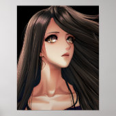 Brown Mit Augen Brünett Anime Girl Poster (Vorne)