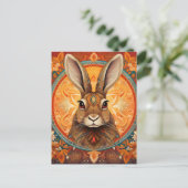 Brown mit Augen Solarpunk Bunny Postkarte (Stehend Vorderseite)