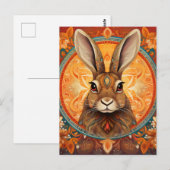 Brown mit Augen Solarpunk Bunny Postkarte (Vorne/Hinten)