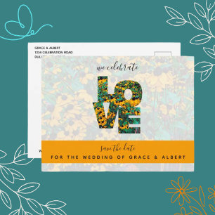 Brown-mit Augen Susans LIEBE Save the Date Postkar Postkarte