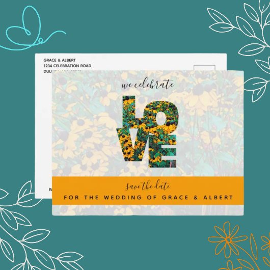 Brown-mit Augen Susans LIEBE Save the Date Postkar Postkarte