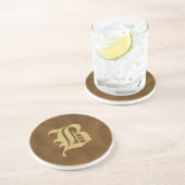 Brown Mit Monogramm Sandstone Untersetzer - B (Seite)