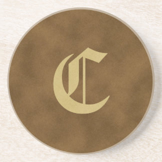 Brown Mit Monogramm Sandstone Untersetzer - C
