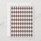 Brown Mocha Harlequin Checkered Save the Date Einladung (Rückseite)