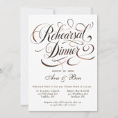 Brown Mocha Mousse Calligraphy Probe Dinner Einladung (Vorderseite)