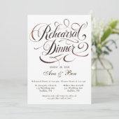 Brown Mocha Mousse Calligraphy Probe Dinner Einladung (Stehend Vorderseite)