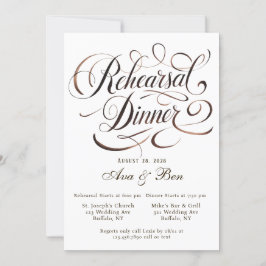 Brown Mocha Mousse Calligraphy Probe Dinner Einladung