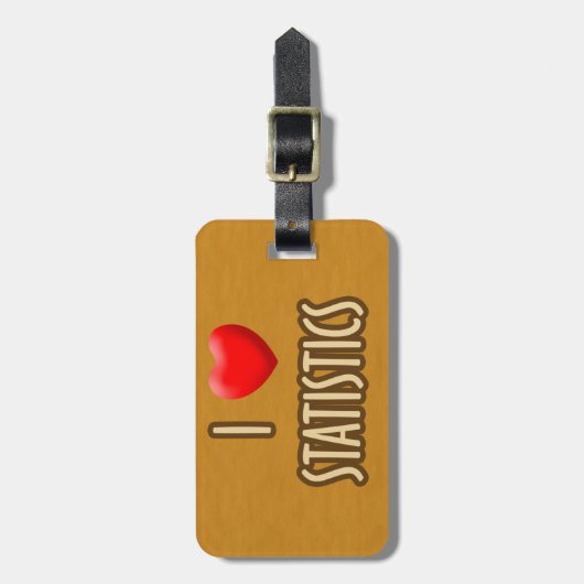 BROWN MODEL - I LOVE STATISTICS GEPÄCKANHÄNGER (Vorderseite vertikal)