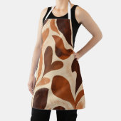 Brown Modern Art Flow Shapes All-Over Print Apron Schürze (InSitu)