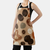 Brown Modern Art Flow Shapes All-Over Print Apron Schürze (InSitu)
