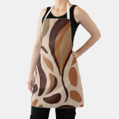 Brown Modern Art Flow Shapes All-Over Print Apron Schürze (InSitu)