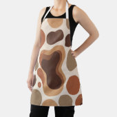 Brown Modern Art Flow Shapes All-Over Print Apron Schürze (InSitu)