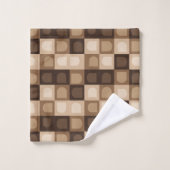 Brown Modern Boho Arch Geometric Aztec Muster Badhandtuch Set (Waschlappen)