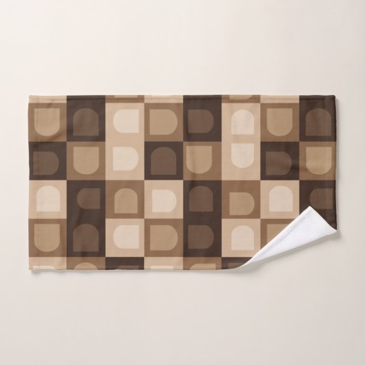 Brown Modern Boho Arch Geometric Aztec Muster Badhandtuch Set (Handtuch)