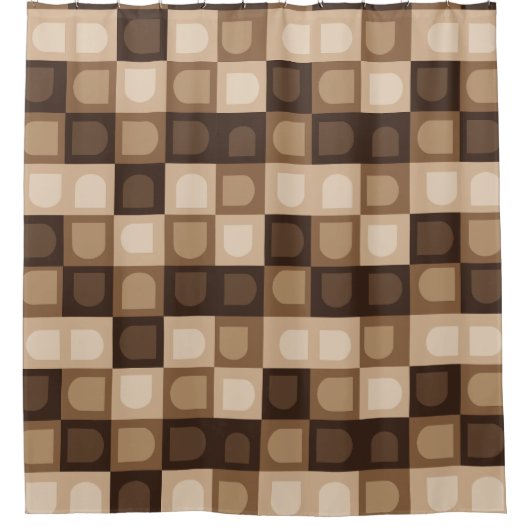 Brown Modern Boho Arch Geometric Aztec Muster Duschvorhang (Vorderseite)