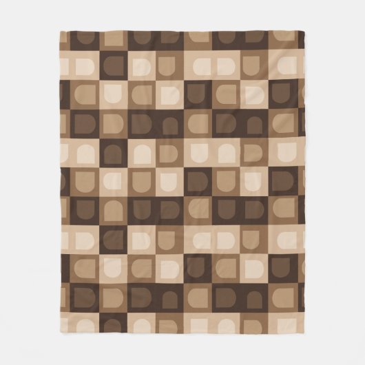 Brown Modern Boho Arch Geometric Aztec Muster Fleecedecke (Vorderseite)