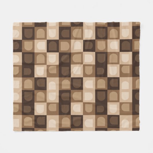 Brown Modern Boho Arch Geometric Aztec Muster Fleecedecke (Vorderseite (Horizontal))