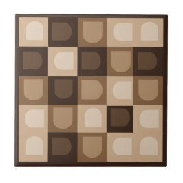 Brown Modern Boho Arch Geometric Aztec Muster Fliese