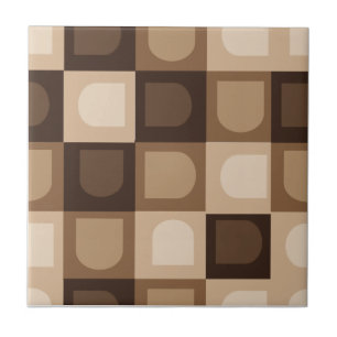 Brown Modern Boho Arch Geometric Aztec Muster Fliese
