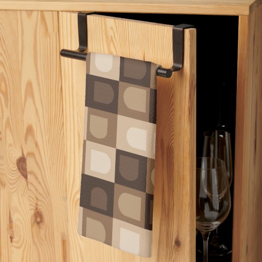 Brown Modern Boho Arch Geometric Aztec Muster Geschirrtuch (Drittel gefaltet)