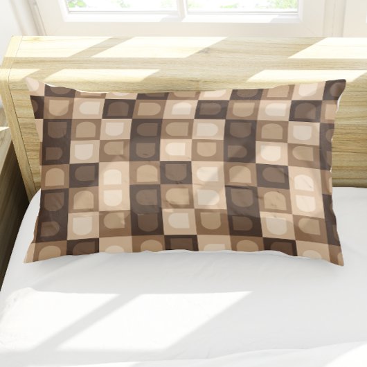 Brown Modern Boho Arch Geometric Aztec Muster Kissenbezug