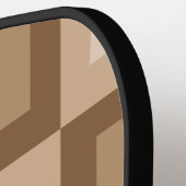 Brown Modern Boho Arch Geometric Aztec Muster Pickleball Schläger (Linke Seite)