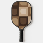 Brown Modern Boho Arch Geometric Aztec Muster Pickleball Schläger (Rückseite)
