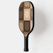 Brown Modern Boho Arch Geometric Aztec Muster Pickleball Schläger (Links)