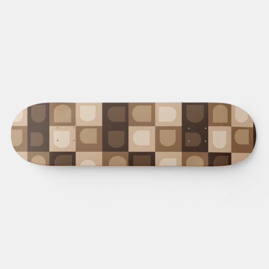 Brown Modern Boho Arch Geometric Aztec Muster Skateboard (Horizontal)