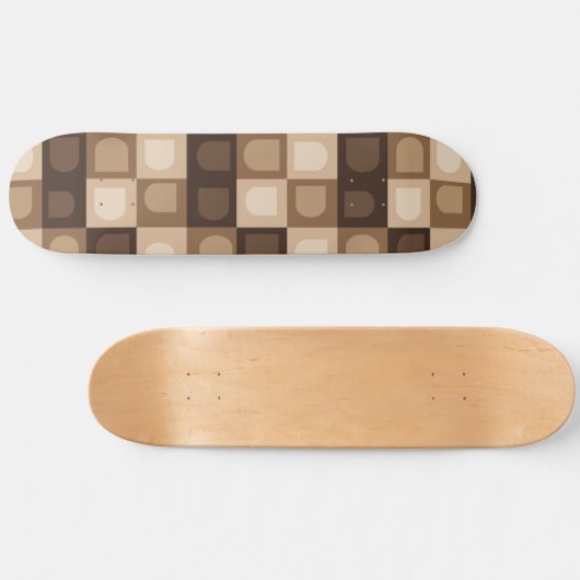Brown Modern Boho Arch Geometric Aztec Muster Skateboard (Horizontal)