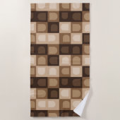 Brown Modern Boho Arch Geometric Aztec Muster Strandtuch (Vorderseite)