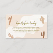 Brown Modern Boho Cactus Books for Baby Shower Begleitkarte (Vorderseite)
