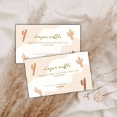 Brown Modern Boho Cactus Diaper Raffle Baby Dusche Begleitkarte