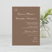Brown Modern Chic Mix and Match Wedding Einladung (Stehend Vorderseite)