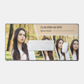 Brown Modern Foto Collage Desk Mat Schreibtischunterlage (Tastatur & Maus)