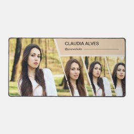 Brown Modern Foto Collage Desk Mat Schreibtischunterlage