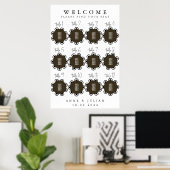Brown Modern Minimal Wedding Seating Chart Poster (Heimbüro)