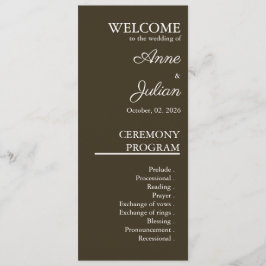 Brown Modern Minimalist Bridal Program QR Code Programm