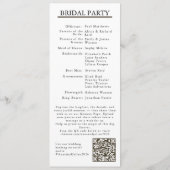 Brown Modern Minimalist Bridal Program QR Code Programm (Rückseite)