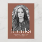 Brown Modern Minimalistisch Foto Abschluss Vielen Postkarte (Vorderseite)