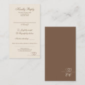 Brown Modern Mix and Match Wedding RSVP Card Visitenkarte (Vorne/Hinten)