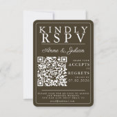 Brown Modern Photo RSVP Insert QR Code (Vorderseite)