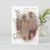 Brown Modern Romantic Overlay Gradient Script Save The Date (Stehend Vorderseite)