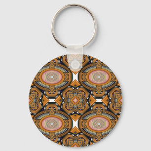 Brown-modernes ovales abstraktes schlüsselanhänger