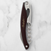 Brown Monogram Beer Wine Corkschraube Flasche Open Kellnermesser (Rückseite)