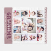 Brown Monogram Foto Collage Fleece Blanket (Vorderseite (Horizontal))
