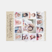 Brown Monogram Foto Collage Fleece Blanket (Vorderseite (Horizontal))