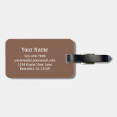 Brown Monogram Hawaiian Blume Beach Gepäcktag Gepäckanhänger (Rückseite horizontal)