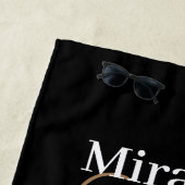 Brown Monogram Schwarz-weiß Polka Dot Beach Handtu Strandtuch (Beispiel)